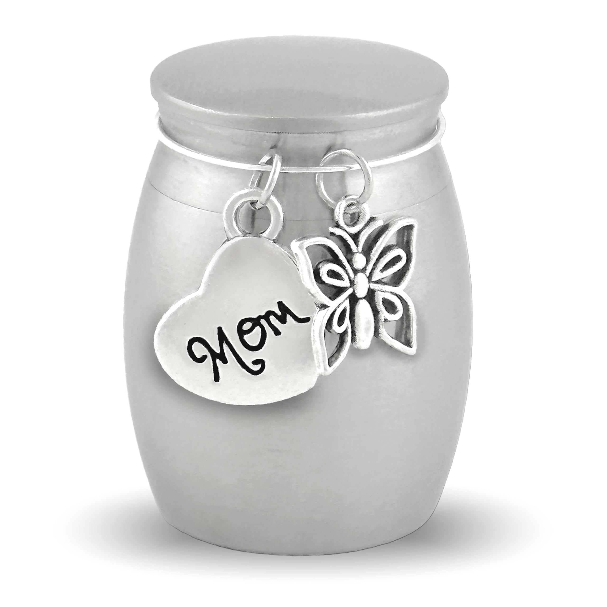Small Urn for Mom Butterfly Keepsake Miniature Ashes Holder for Loss of Mother for Cremation Ashes Memorial