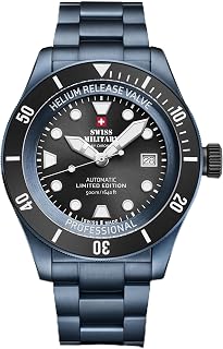 SMA34075.10 Limited Edition Automatik Herren Uhr Armbanduhr Schweizer Uhrwerk mit Edelstahl Metallarmband Saphirglas Blau