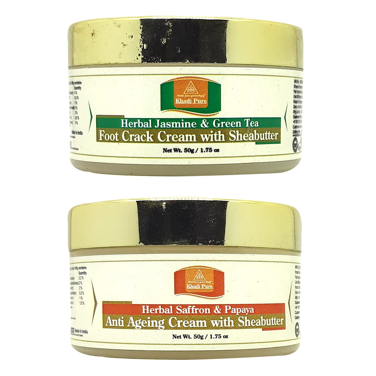 Khadi Pure Jasmine Green Tea Foot Crack & Saffron Papaya Anti Ageing Cream, 50 g (Pack of 2)-image-40