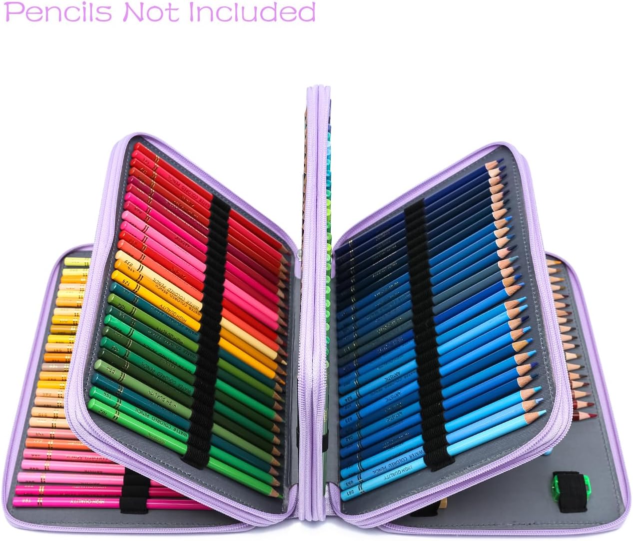 YOUNGCOL 200 Slots Colored Pencil Case Holder Large Capacity Color pencil organizer Storage (Purple, 200 Slots)