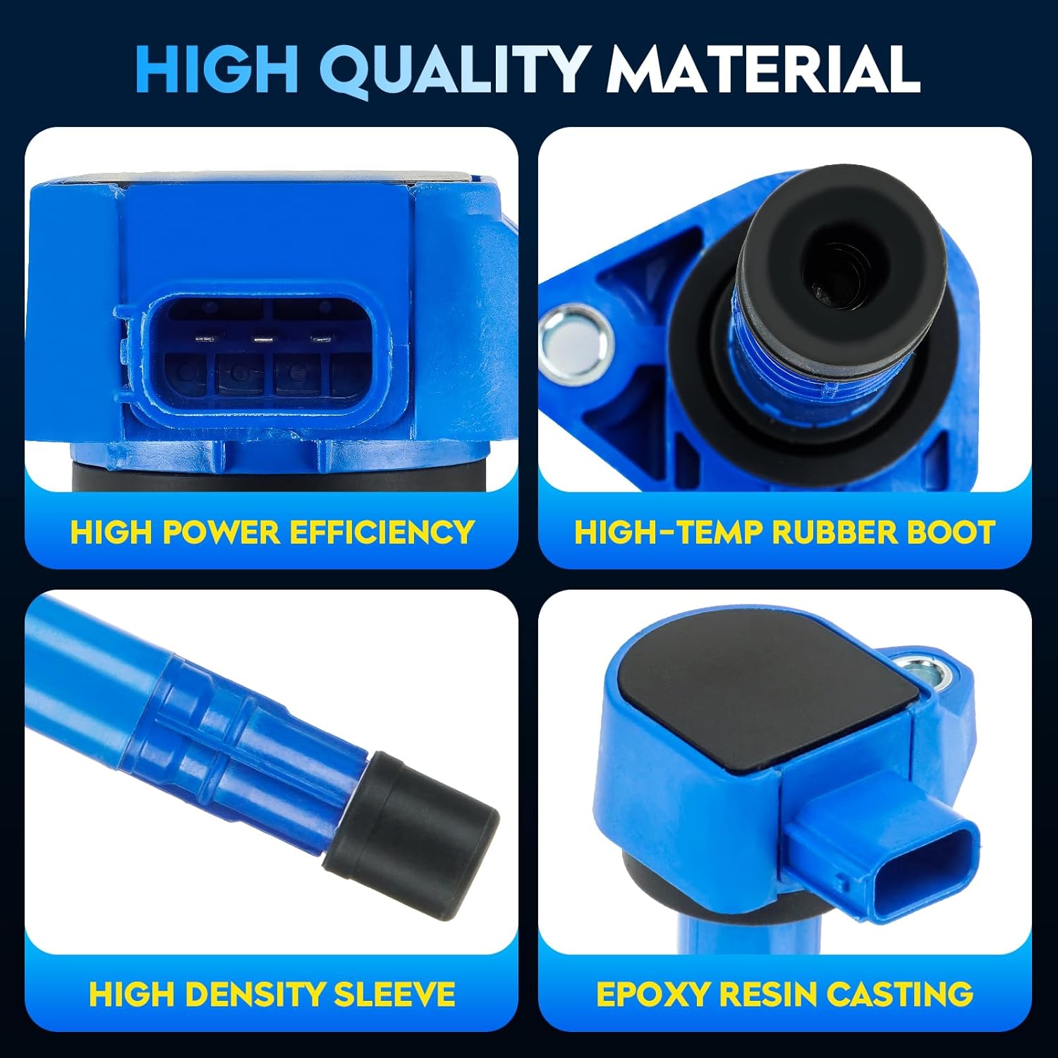 Ignition Coil Pack for Acura MDX 2001-2005 3.5L, Honda Civic 2001-2005 1.7L, Pilot 2003-2005 3.5L, Ridgeline 2006-2008 3.5L, C1460 5C1451 E1012 E340 E420 52-1789 IC520 4 Pcs