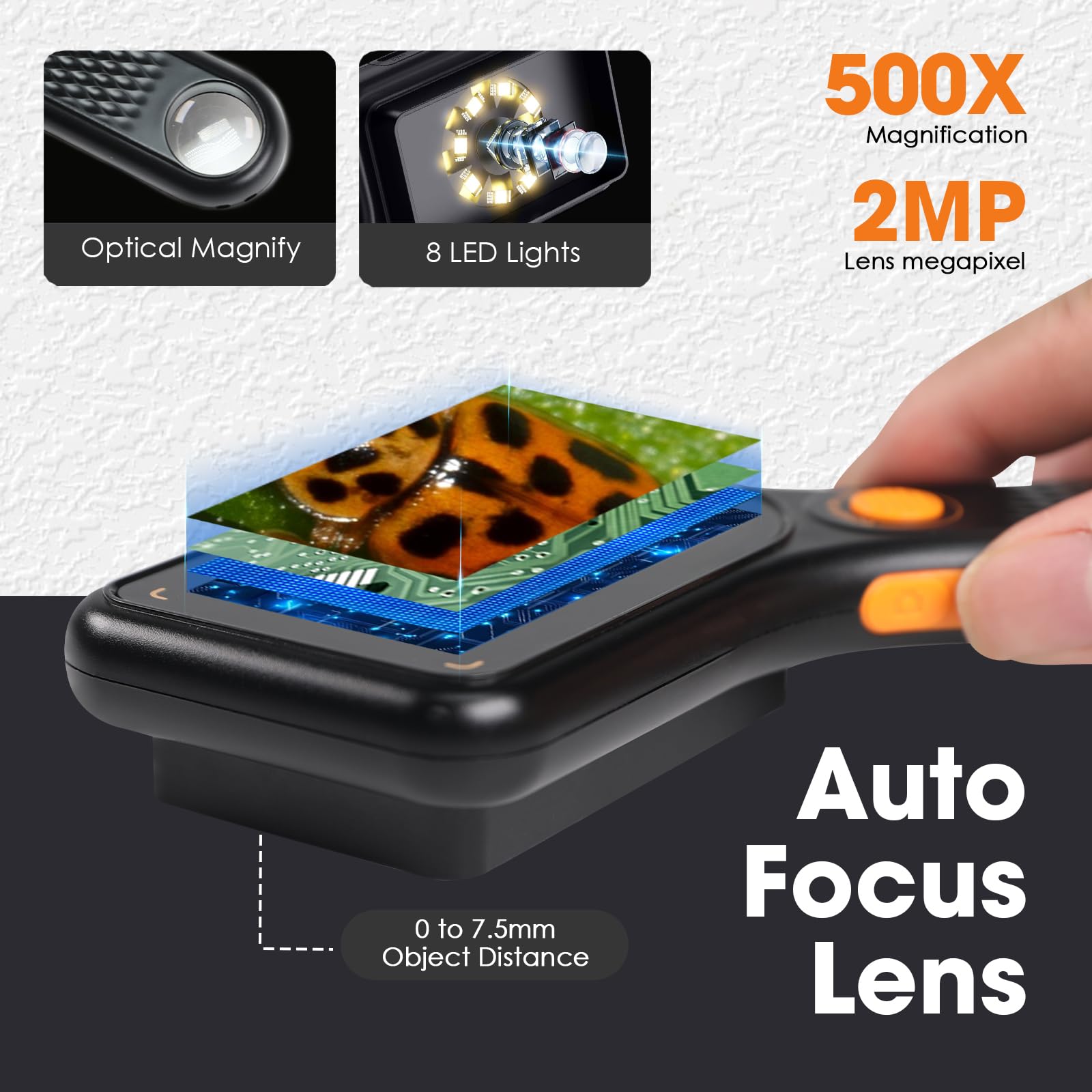 Amazon.com: Handheld Digital Microscope Autofocus Magnifying Glass