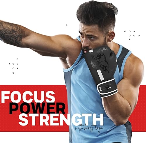 Miniatura 7 de BEAST RAGE Guantes de boxeo Muay Thai Kickboxing MMA Bolsa de Lucha Entrenamiento Golpe Entrenamiento Hombres Mujeres Sparring Fitness Mitones