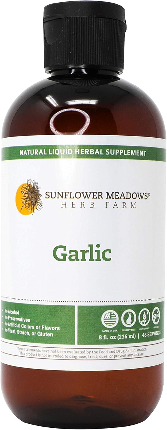 Garlic Liquid Herbal Supplement - 8oz- Alcohol-Free, Non-GMO, Made with Organic Ingredients