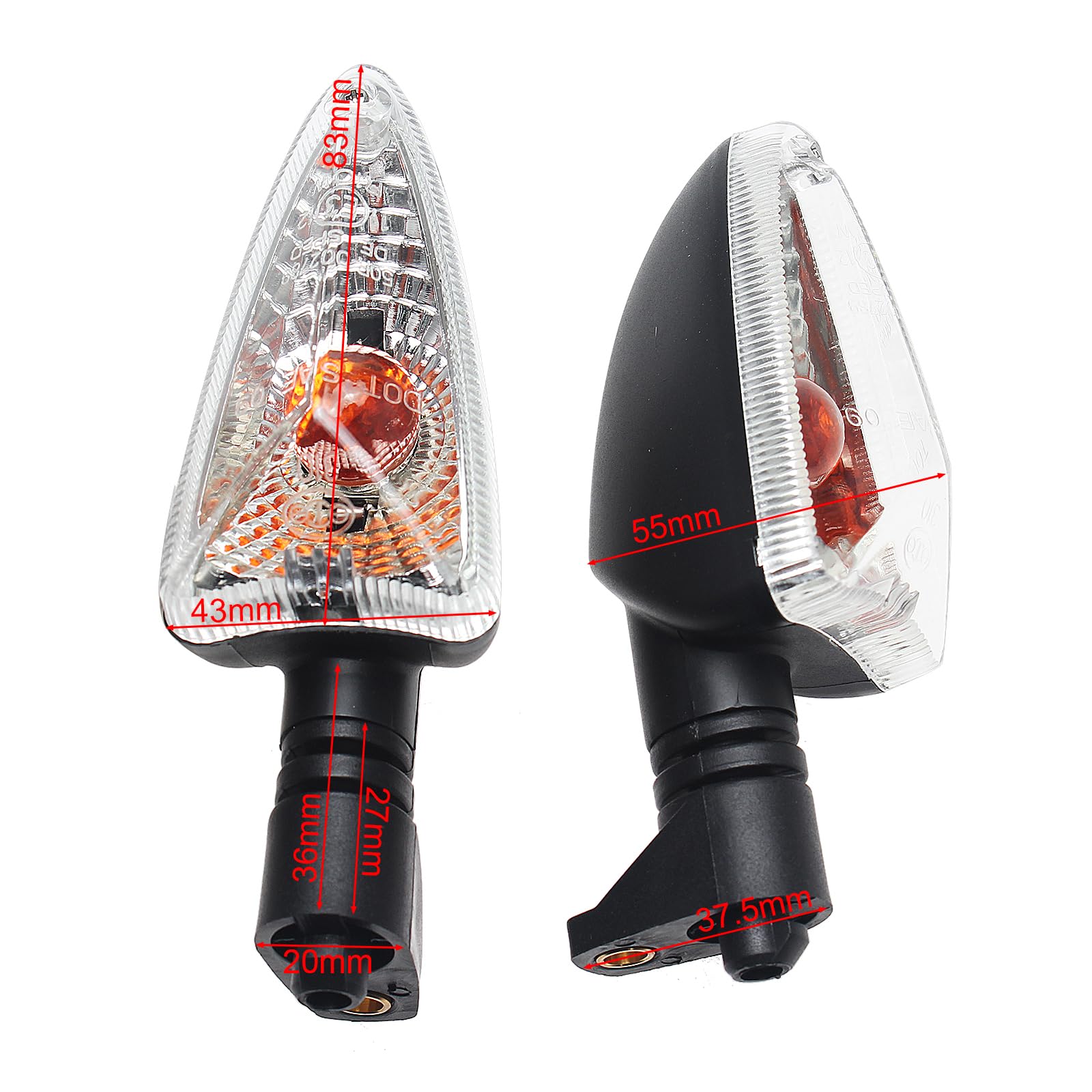 Frecce Moto, Freccia Moto Indicatore di direzione da 36 mm Uso Adatto per Aprilia SR Motard 125 2012-2015 NA 850 Mana 2007-2010 SL 750 Shiver 07-15 Moto