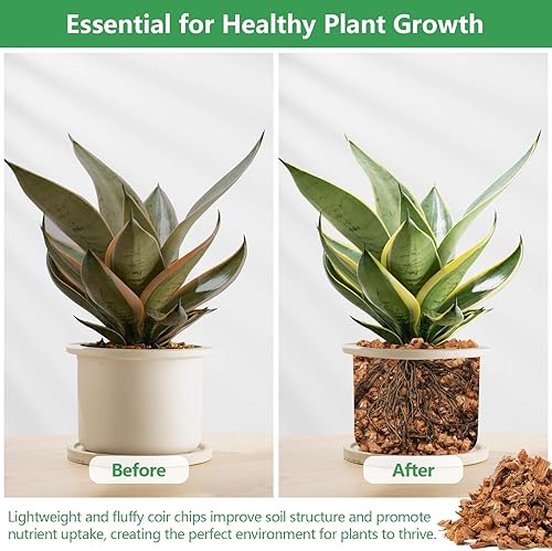 Miniatura 3 de Legigo Paquete de 6 chips de cáscara de coco, 6.6 libras, 100 % orgánicos, mezcla de tierra para macetas con bajo equilibrio de EC y PH, sustrato de