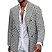 i · FineLong Men's Suit Jacket, Houndstooth Slim fit Fashionable Casual Jacket, Lapel Double Breasted Suit Party Tuxedo Coat (US, Alpha, Medium, Regular, Regular, Black White)