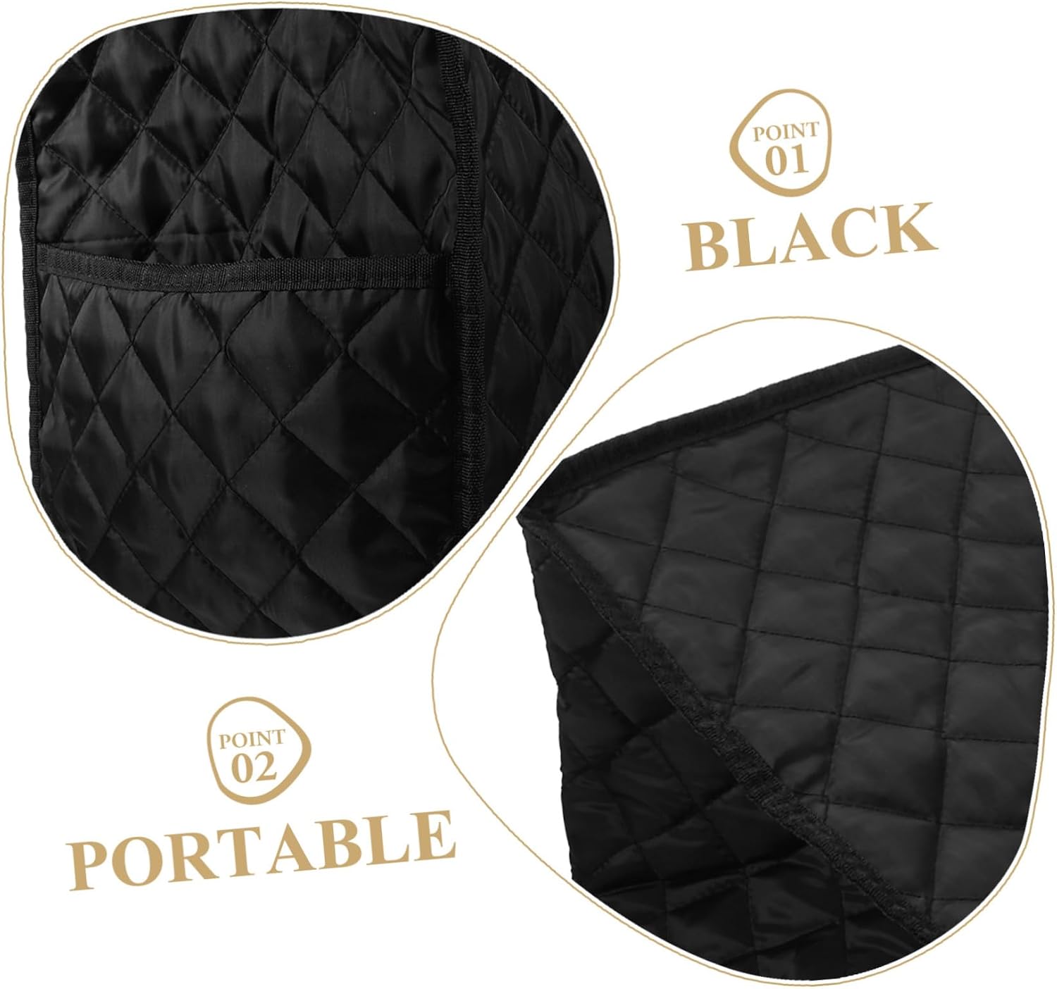 Protective Kitchen Mixer Cover with Pocket Anti-scratch Dustproof Stand Mixer Protector for Juicer and Blender Kitchen Appliance Dust Cover for Home Use Black