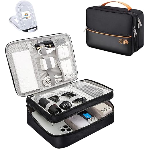 Nylon Double Layer Gadget Organizer Case - 9 Cm