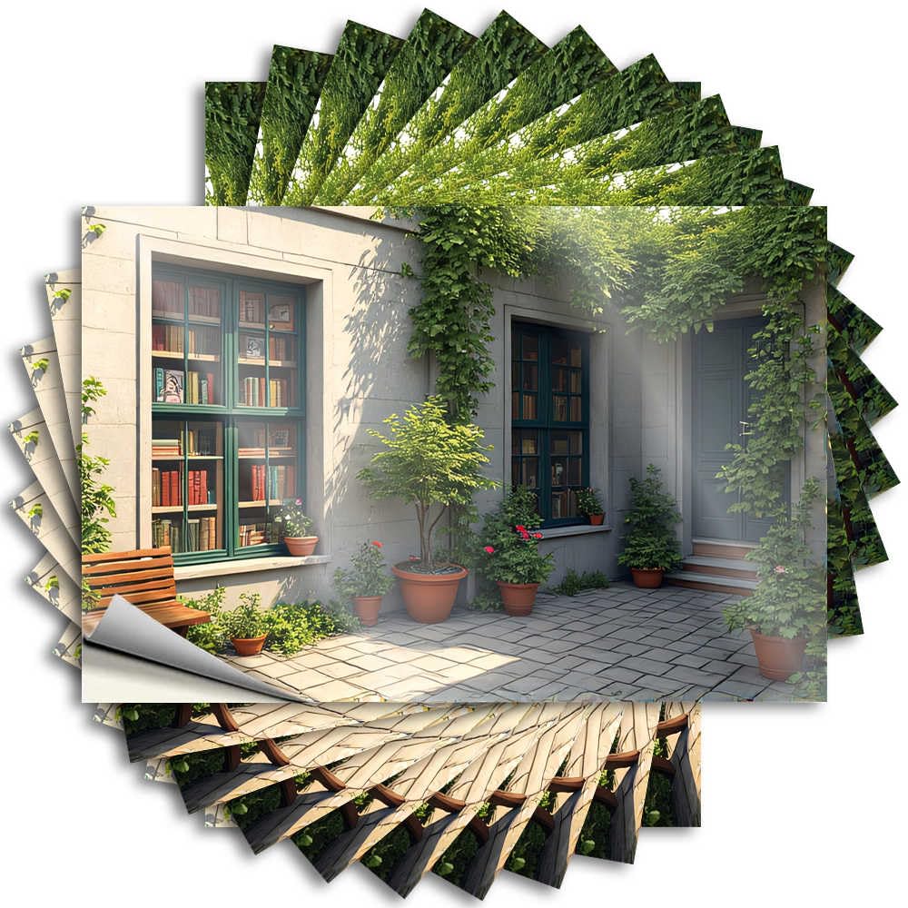 Fzfn Colour Love Tattoo Case | Cozy Garden With Books And Plants Cozy Military Sticker Pack(6X9cm)