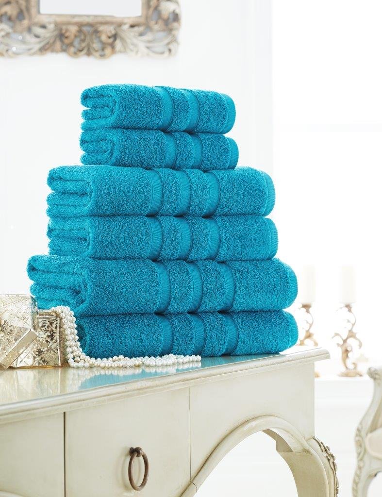 GC GAVENO CAVAILIA Gaveno Cavailia 100% Cotton Supreme Zero Twist 600 GSM Pack of 2-Turquoise, Bath Sheet x 2