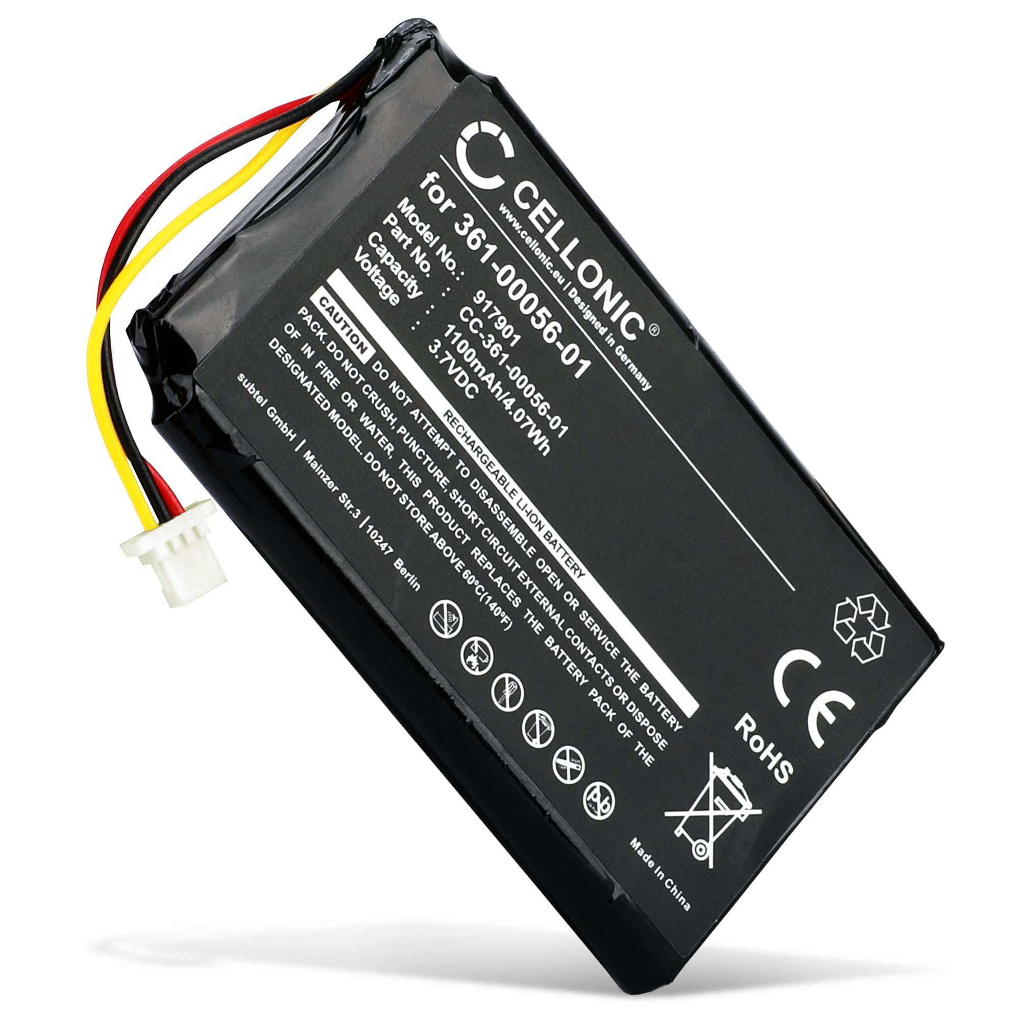 CELLONIC, battery sat nav compatible with Garmin nüvi 65LMT, Nüvi 42, Nüvi 2689 (1100mAh, 3.7V) Replacement battery 361-00056-01