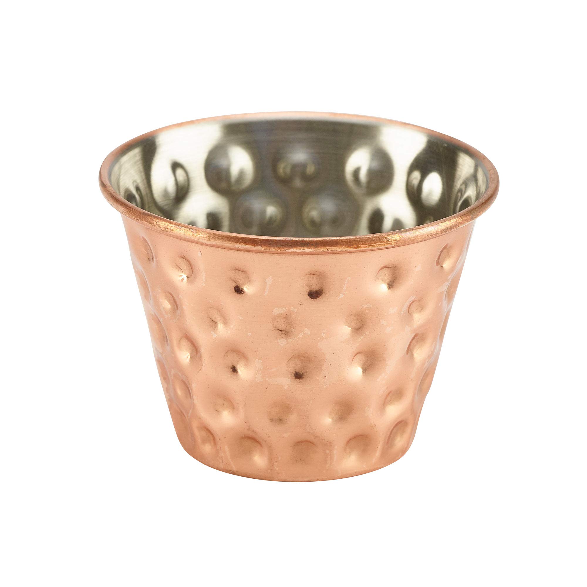 Genware Copper Plated Hammered Ramekin 2.5Oz / 70Ml - Set Of 4 - Ramekin Serving Dish For Sides Or Sauces