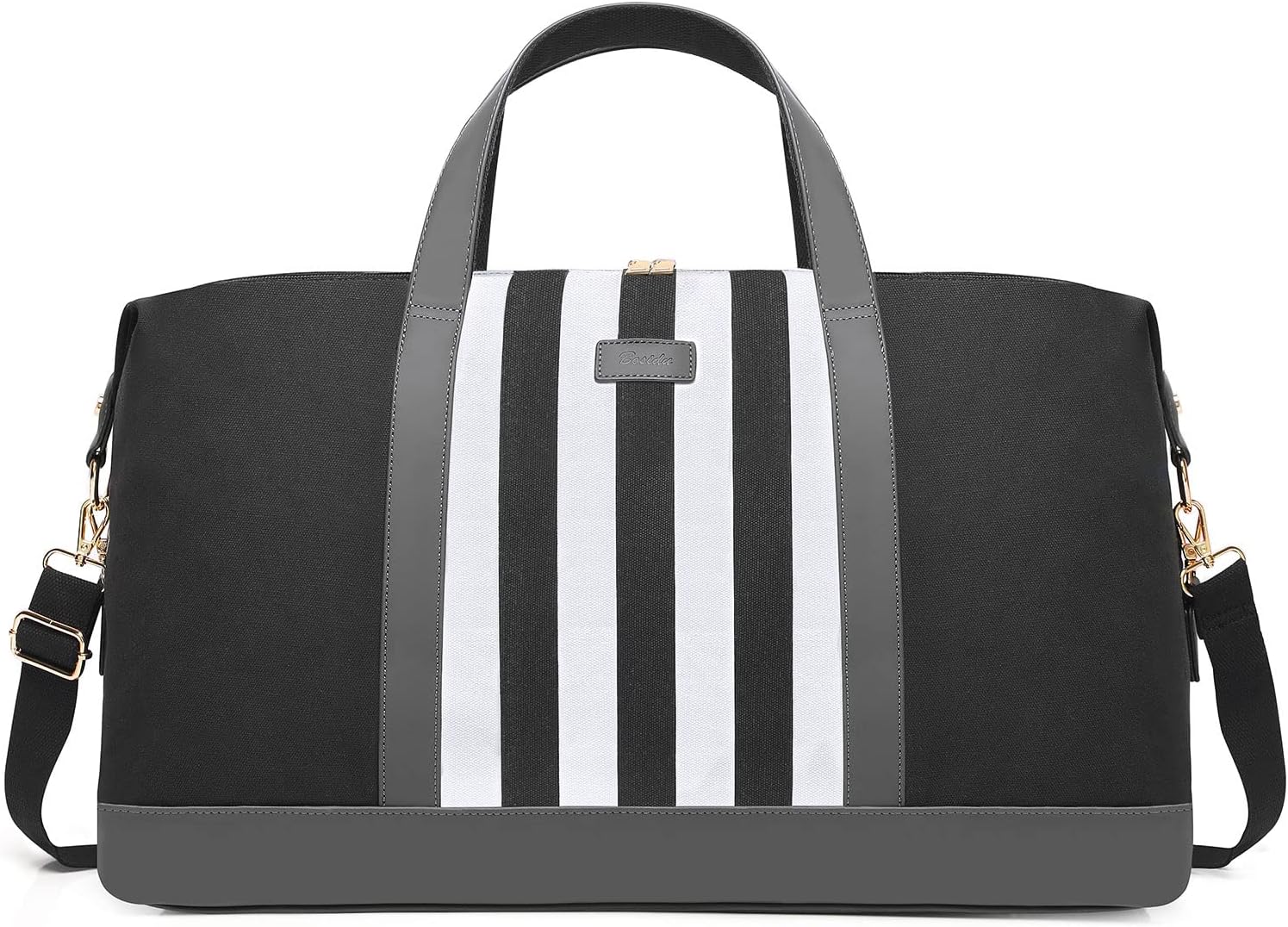 Bosidu Weekender Bags for Women Cheap Canvas Overnight Bags Clearance Travel Duffle Bag with Trolley Sleeve Valentine's Day Gifts for Her，Black