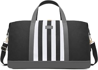 Bosidu Weekender Bags for Women Cheap Canvas Overnight Bags Clearance Travel Duffle Bag with Trolley Sleeve Valentines Day Gifts for Her,Black