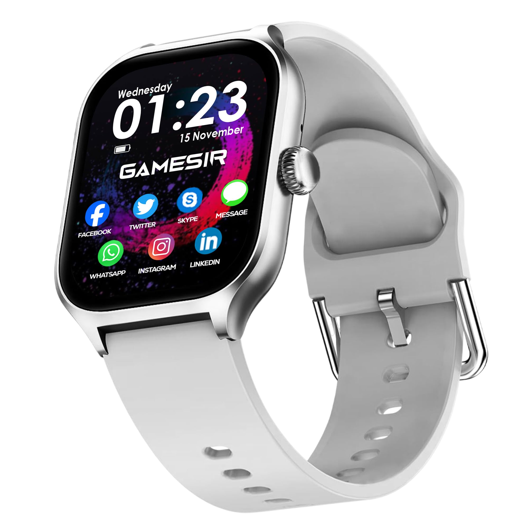 GameSir H18 Pro Smartwatch with Long Battery Life, 2.01" High-Resolution Screen, Bluetooth Calling, IP68 Waterproof, TFT Display, Luxury Design for Men & Women (Grey)-image-34