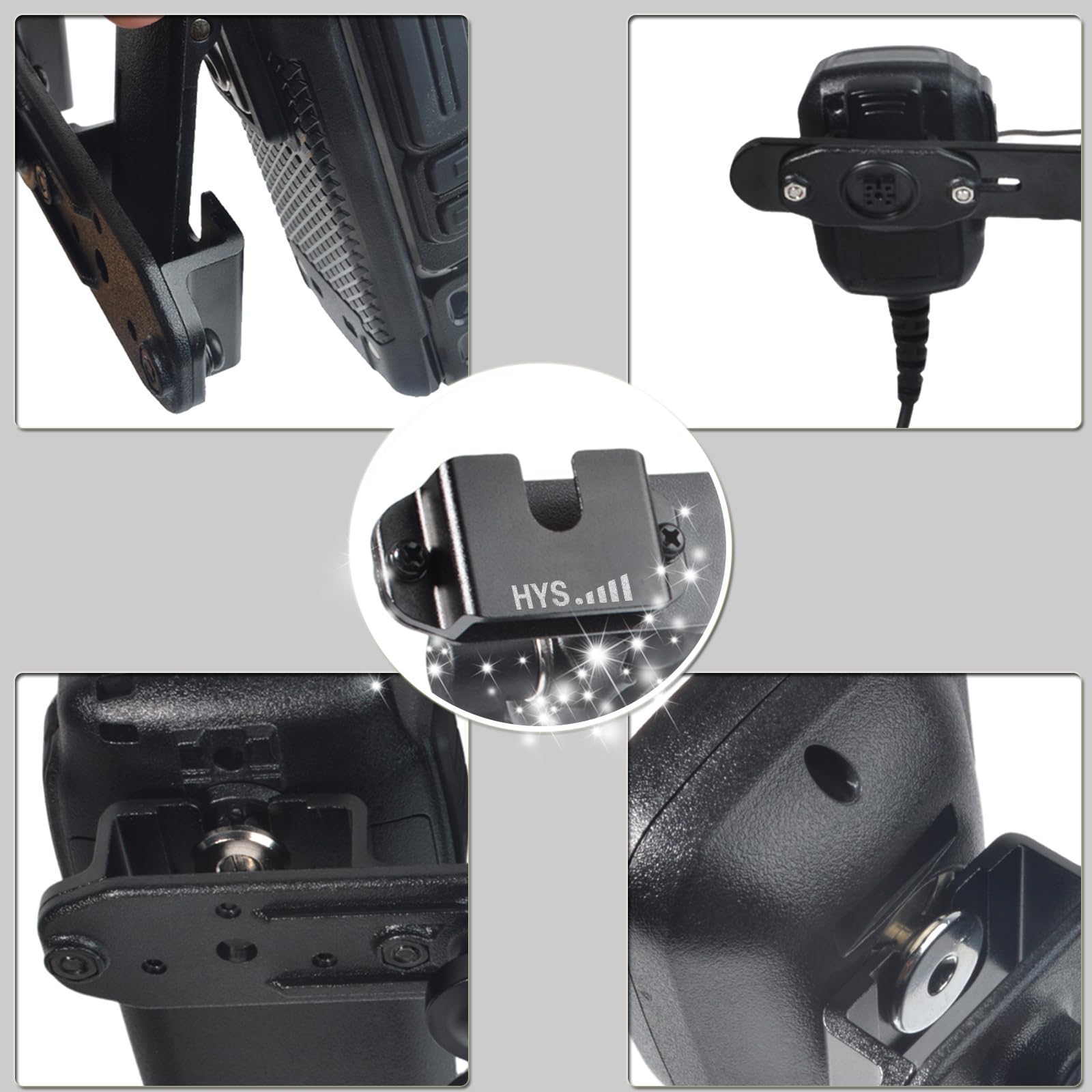 HYS Supporto da auto resistente per tablet da 5 a 13 pollici, iPad, Samsung Galaxy Tab, GPS, universale, portatile, radio CB e microfono, per scrivania, auto, parete, camion, veicoli commerciali
