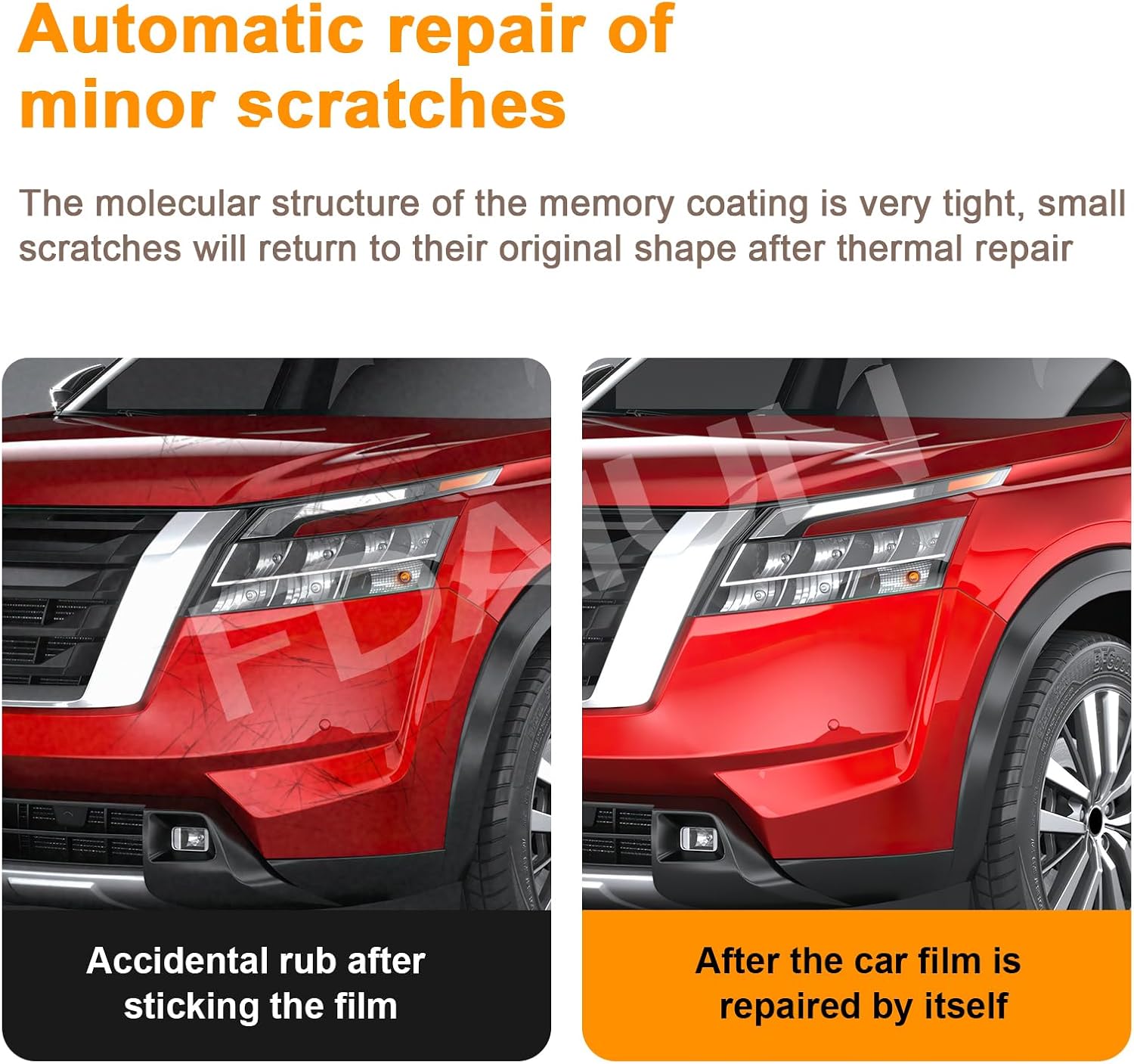 Precut Paint Protective Film for 2022-2025 Nissan Pathfinder 8.5 Mil TPU PPF Clear Car HD Scratch Exterior Accessories (Transparent Headlights 2Pcs)