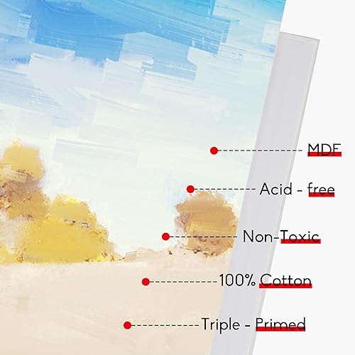 Miniatura 2 de CONDA Lienzos de artista para pintar de 9 x 12 pulgadas, paquete de 12 unidades, imprimados, 100% algodón, paneles de lona, tablero de lona sin