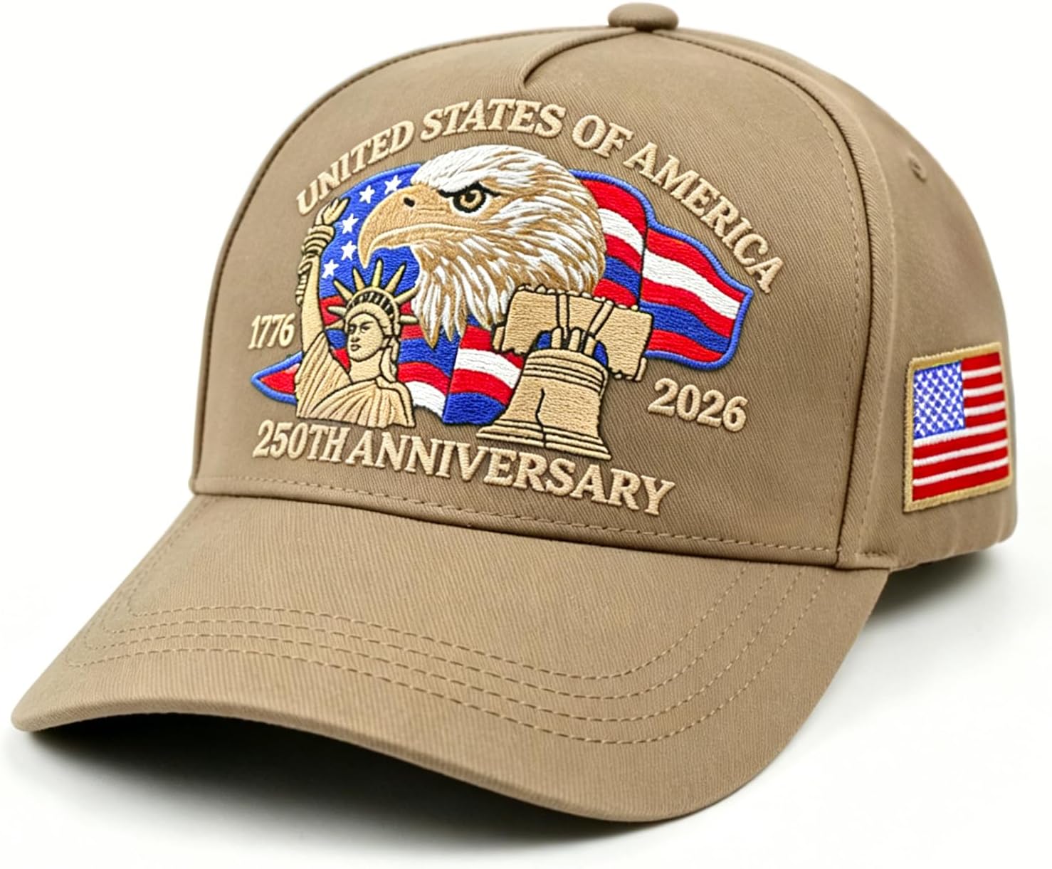 250 Anniversary USA Hat, Embroidered America 250th Anniversary Hat 1776-2026, Patriot Baseball Cap for Men Women