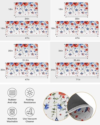 Vista 492 de Tapete de Feliz Navidad, tapete antideslizante para puerta delantera, baño, cocina, dormitorio, patio, entrada, 16 x 24 pulgadas, rojo, negro y verde