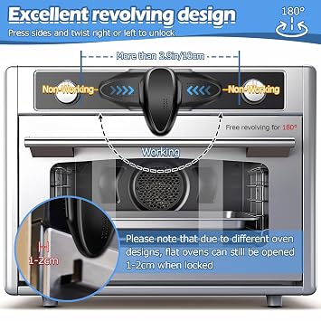 Oven Lock Child Safety (2Pack) - Black, No Tools Need or Drill | Baby Proofing Oven Door Locks, Easy to Install & Use Durable and Heat-Resistant Material