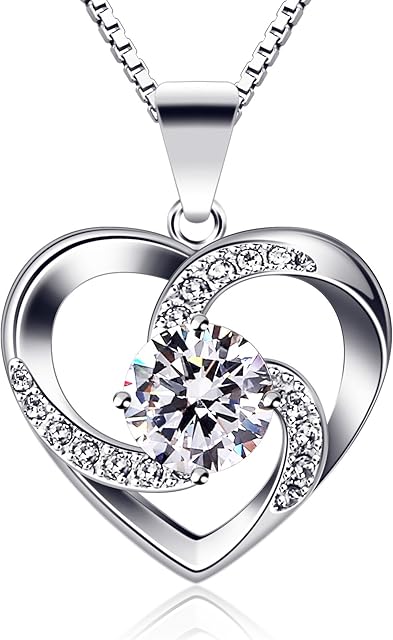 B.Catcher Women Necklace 925 Sterling Silver Crazy Love Pendant Necklaces