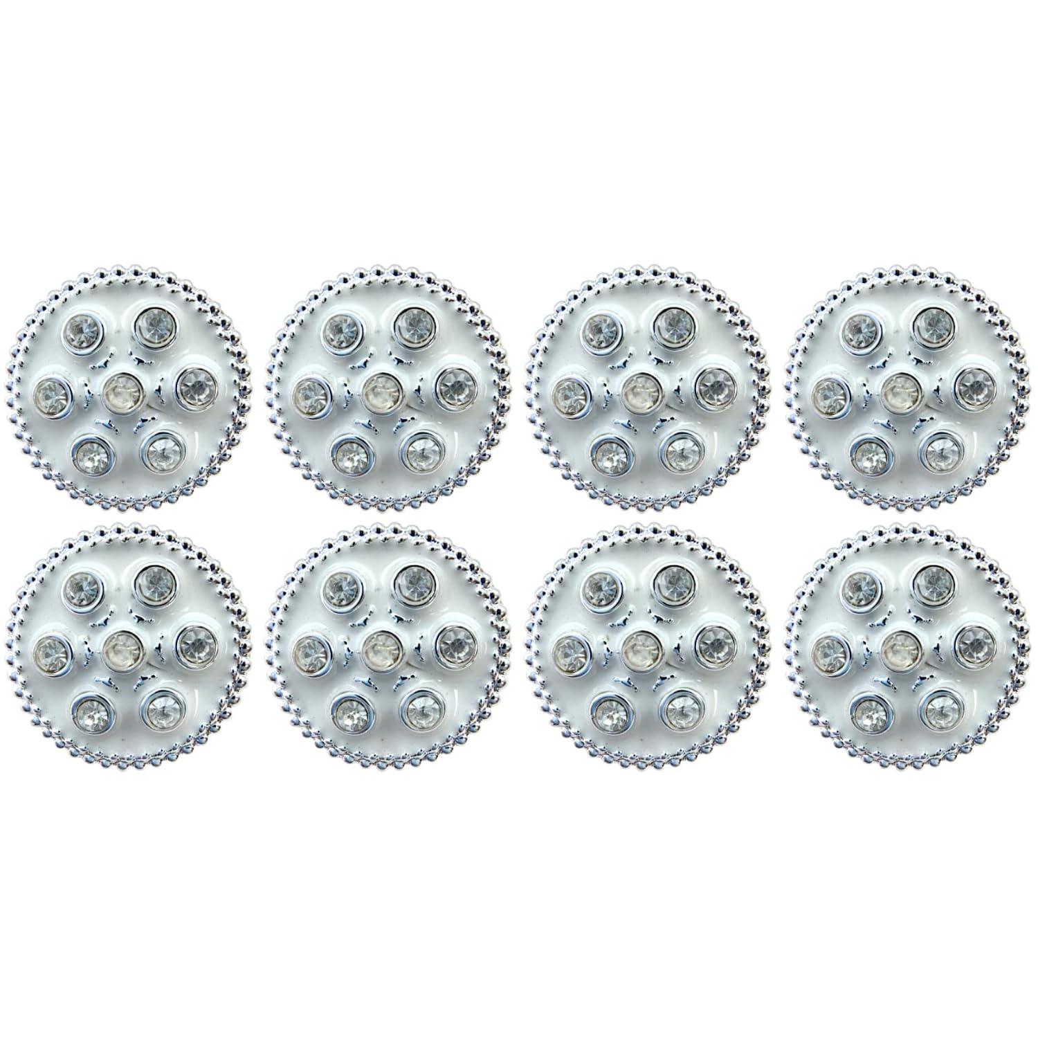 Ani Accessories 8 Pcs Round Diamonds Shank Button for Clothes Double Breasted Coat Blazer Suit Bandhgala Sherwani White-picture-39
