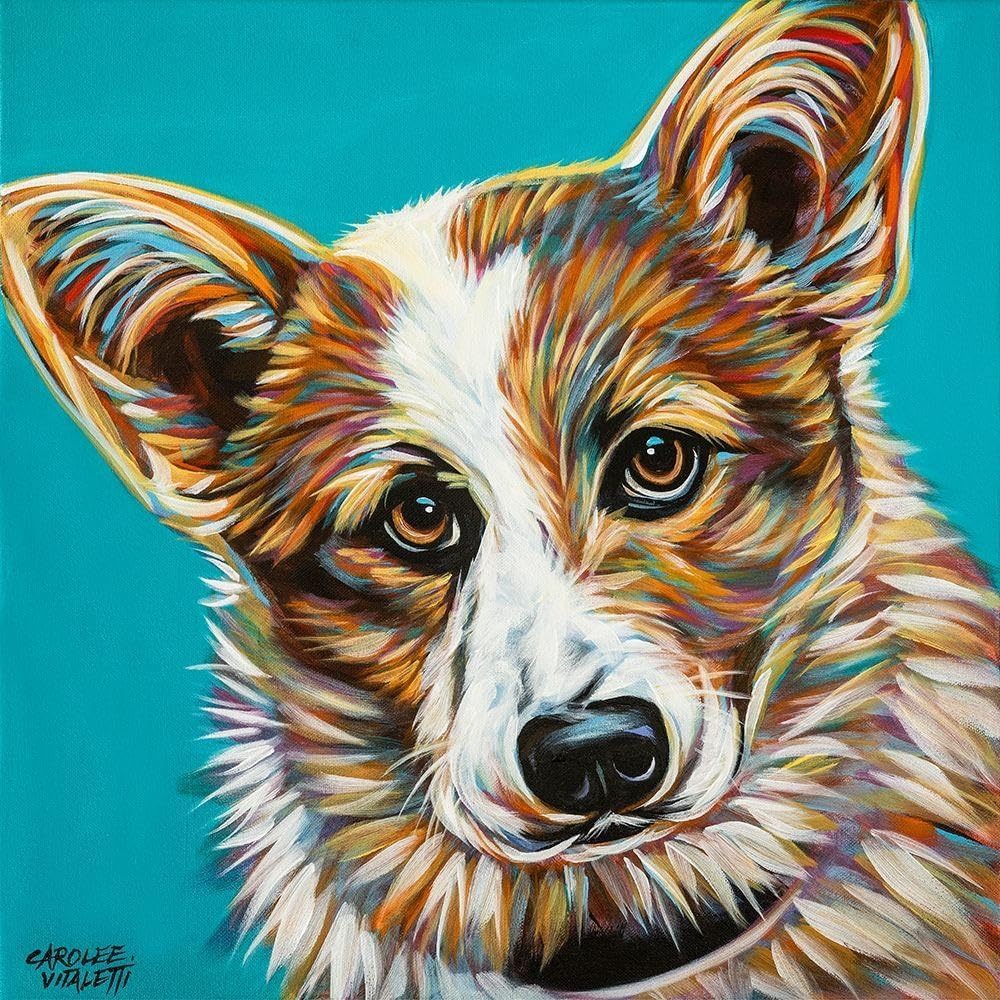 ArtDirect Corgi Cuteness I Unframed Art Print Giclee Poster by Vitaletti, Carolee - Ready for Framing with Customization Sizes 8x8, 11x11, 16x16, 24x24, 36x36, and 48x48 Inches