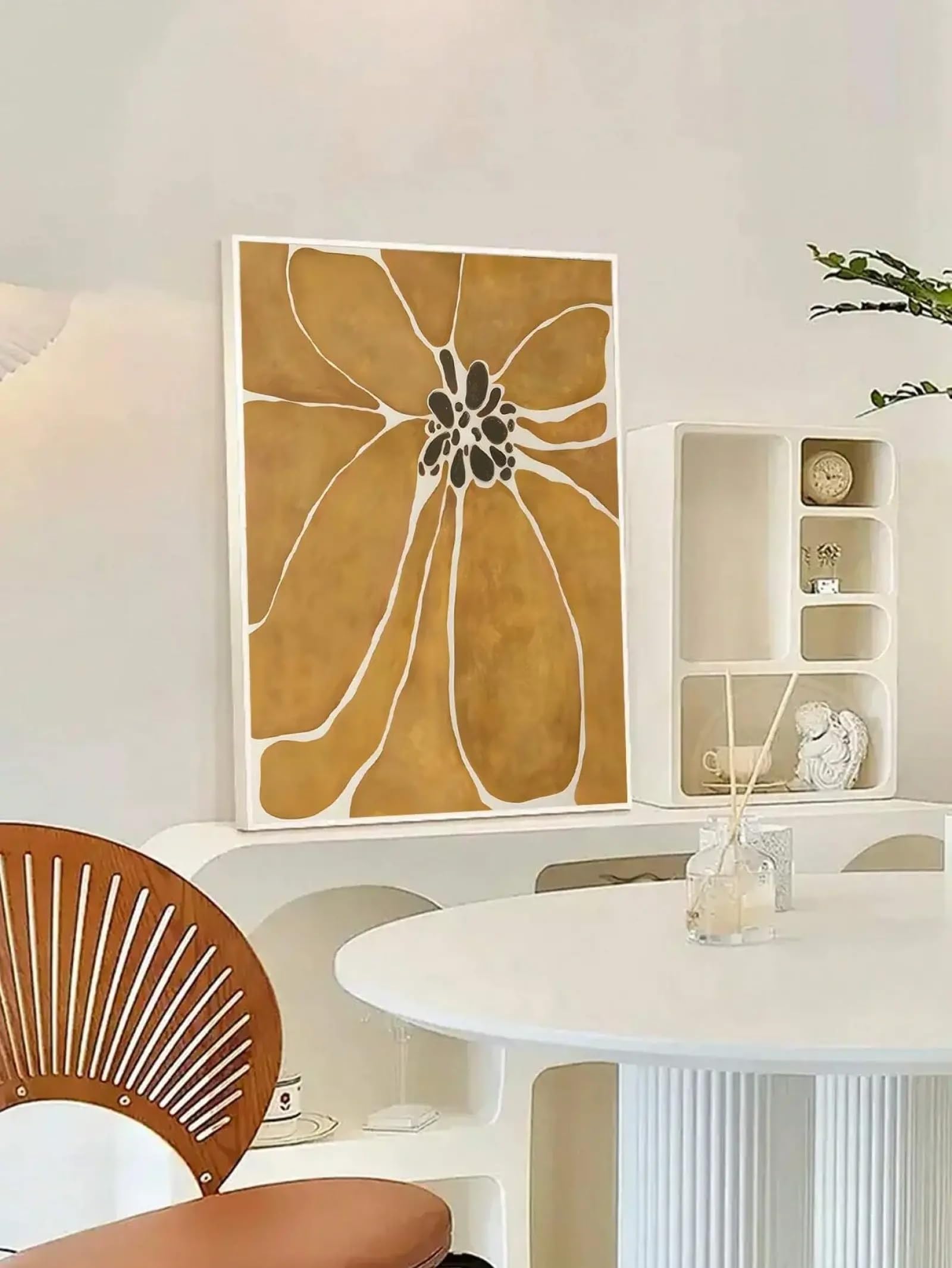 Peinture florale vintage, décoration artistique abstraite pour infuser de la sérénité au salon