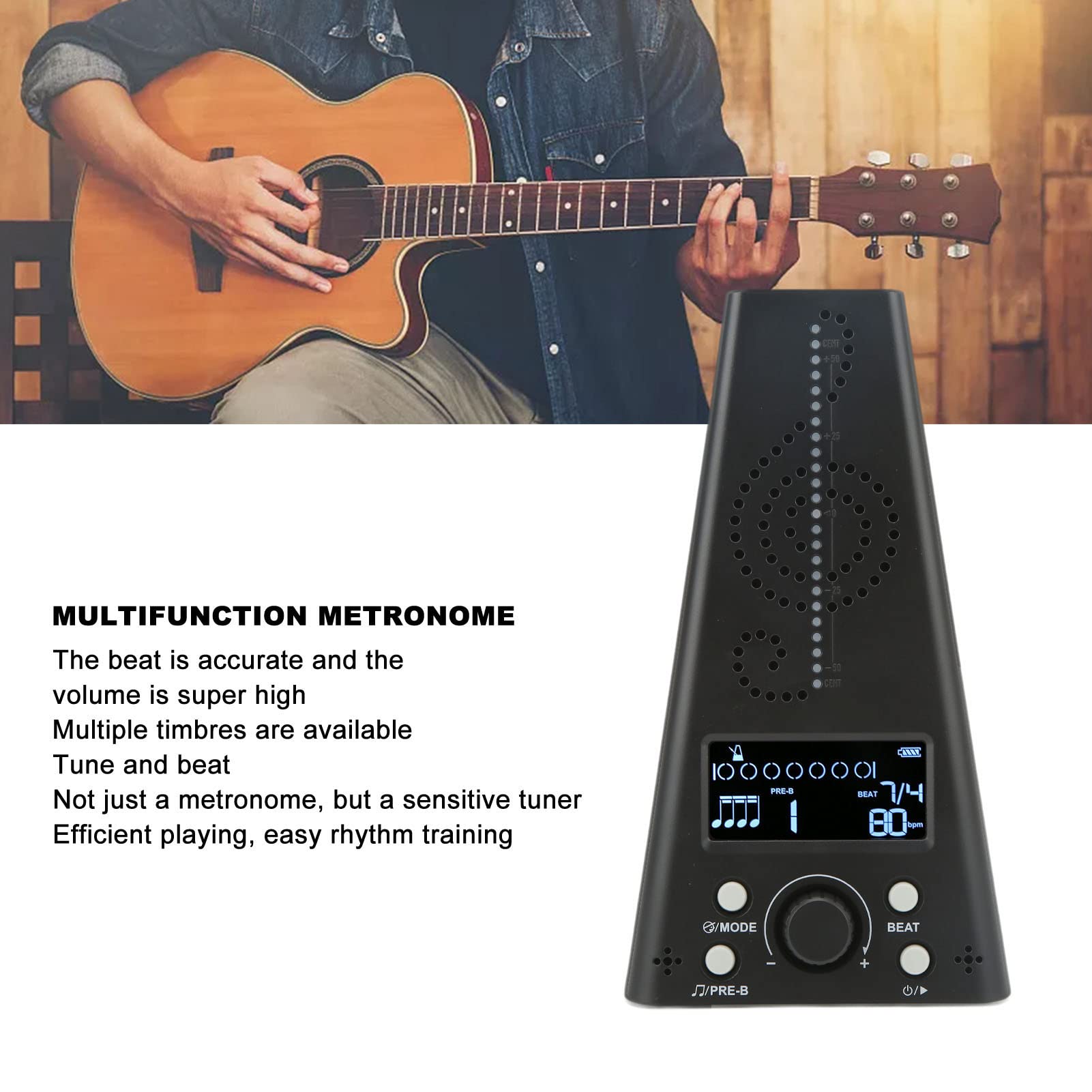 Acouto Métronome Multifonction Métronome de Violon Mécanique en Plastique pour Flûte Erhu n'entend Plus un Multifonctionmétronome Mécaniquemétronome de Violonuniversel