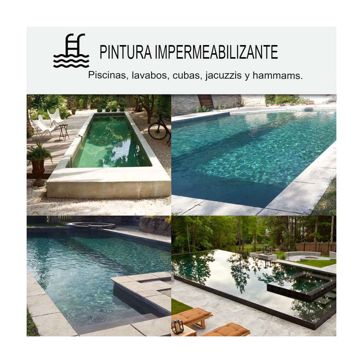 ARCANE INDUSTRIES Pinturas impermeabilizantes para piscinas - ARCAPOOL - 10 L Gris Basalto - RAL 7012