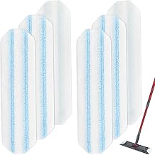 6 Pack Microfiber Replacement Mop Pads for O-Cedar H2prO Flat Mop System, Washable and Reusable Mop Pad Refills for O Cedar H2pro Flat Mop, Flat Mop Replace Heads for Wet Dry Floor Deep Clean