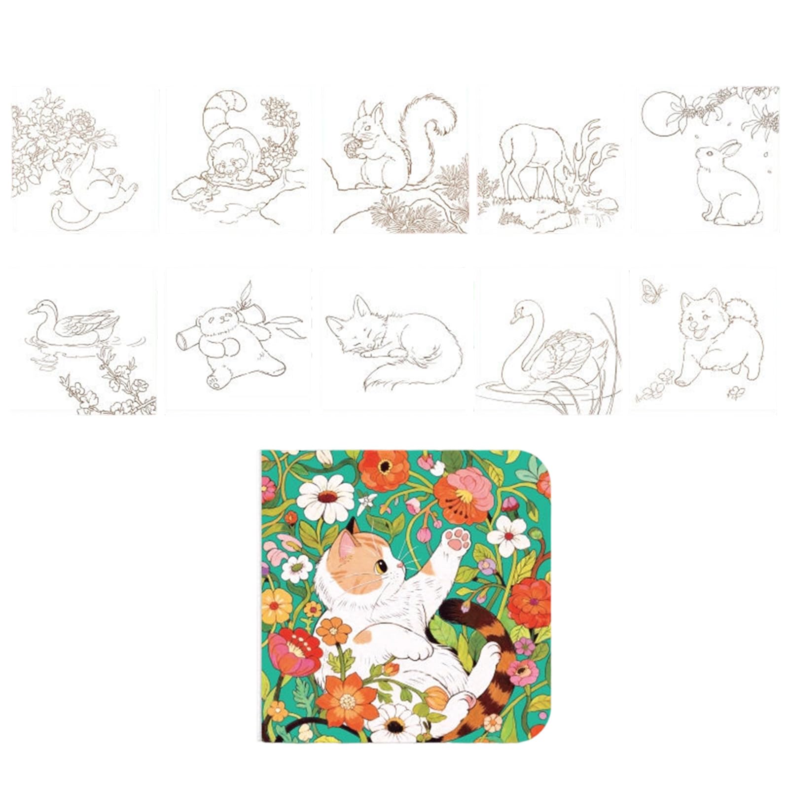 Spirals Bounding Art Book Coloring Notebook for Travel Featuring Spirals Binding and Clear Printed Line Easy to Art Drawing