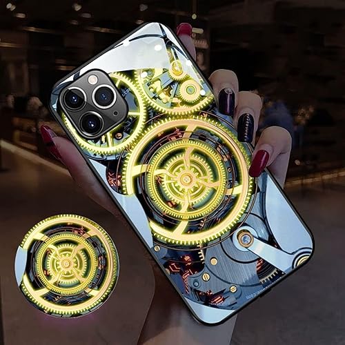 Funda compatible con iPhone 15 Pro, cubierta trasera de vidrio templado colorido que brilla intensamente, a prueba de golpes, para mujeres geniales