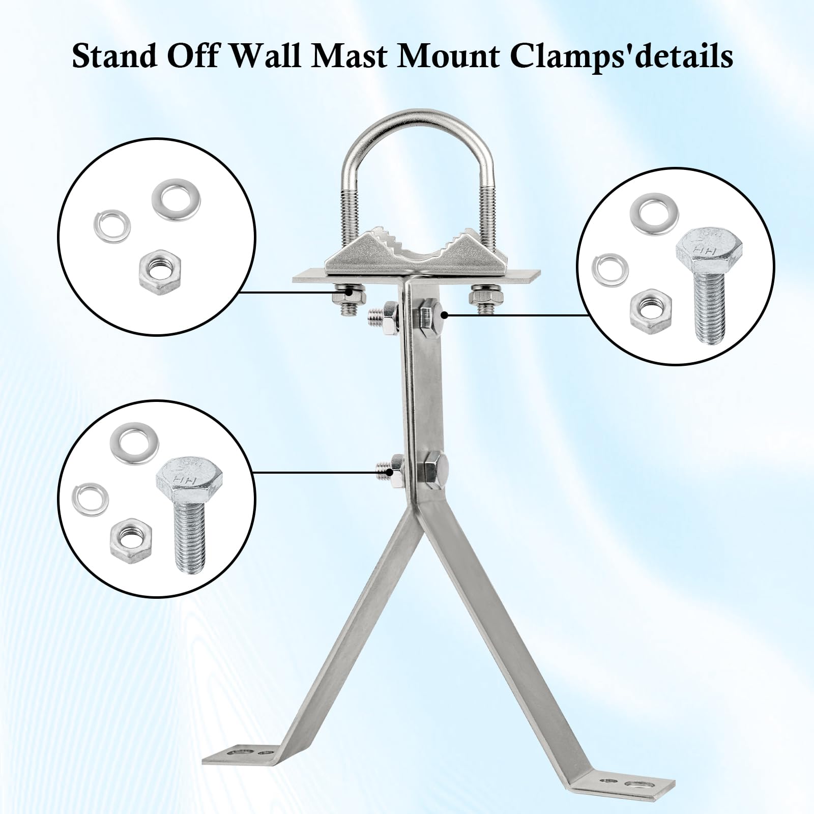 XRDS-RF - Soporte de pared para antena de TV de 8 pulgadas, resistente al viento, soporte de montaje de antena para antena de TV (2 patas + 2 patas)