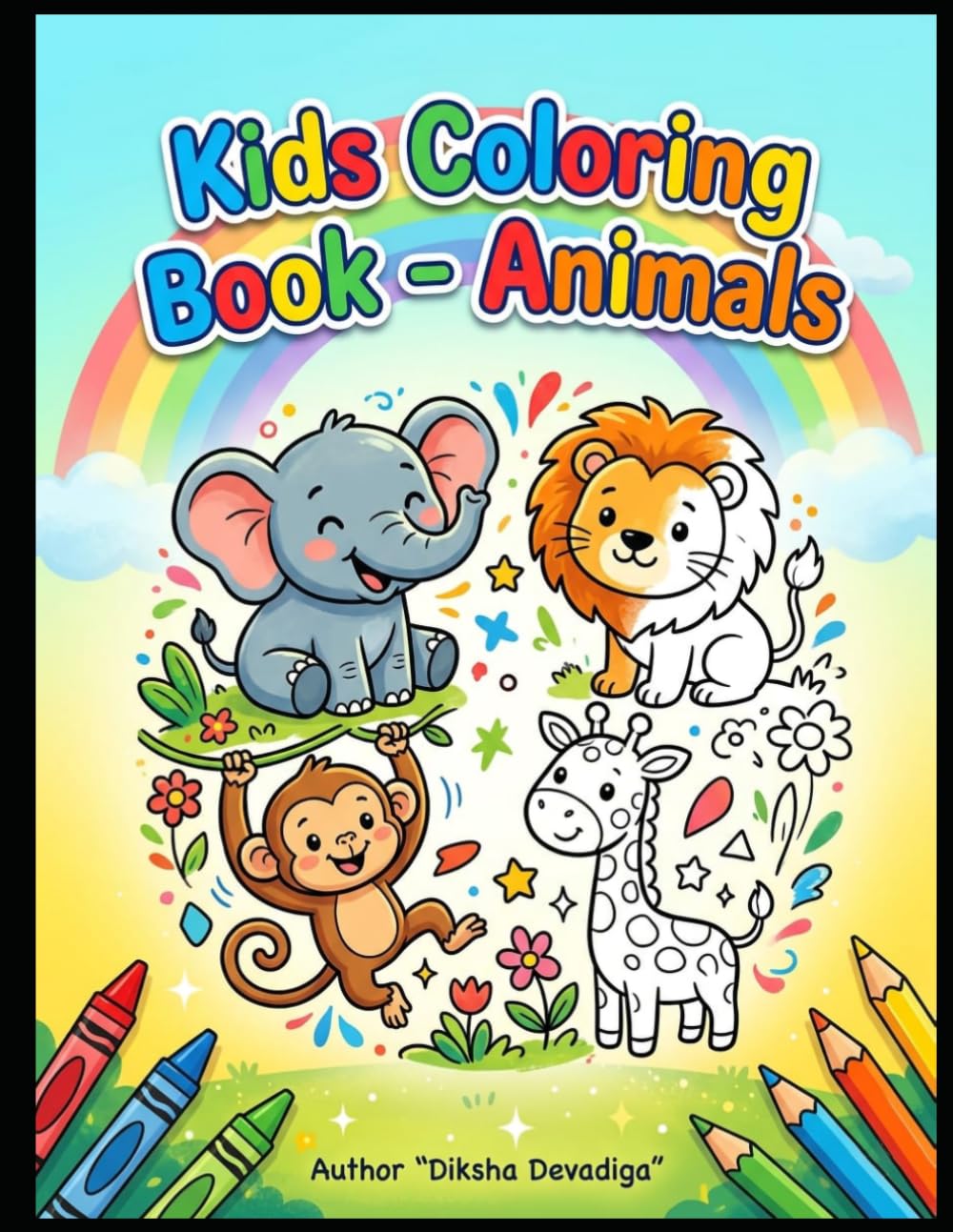 Animal World: Cute Coloring Book for Toddlers Aged 3-6 Years