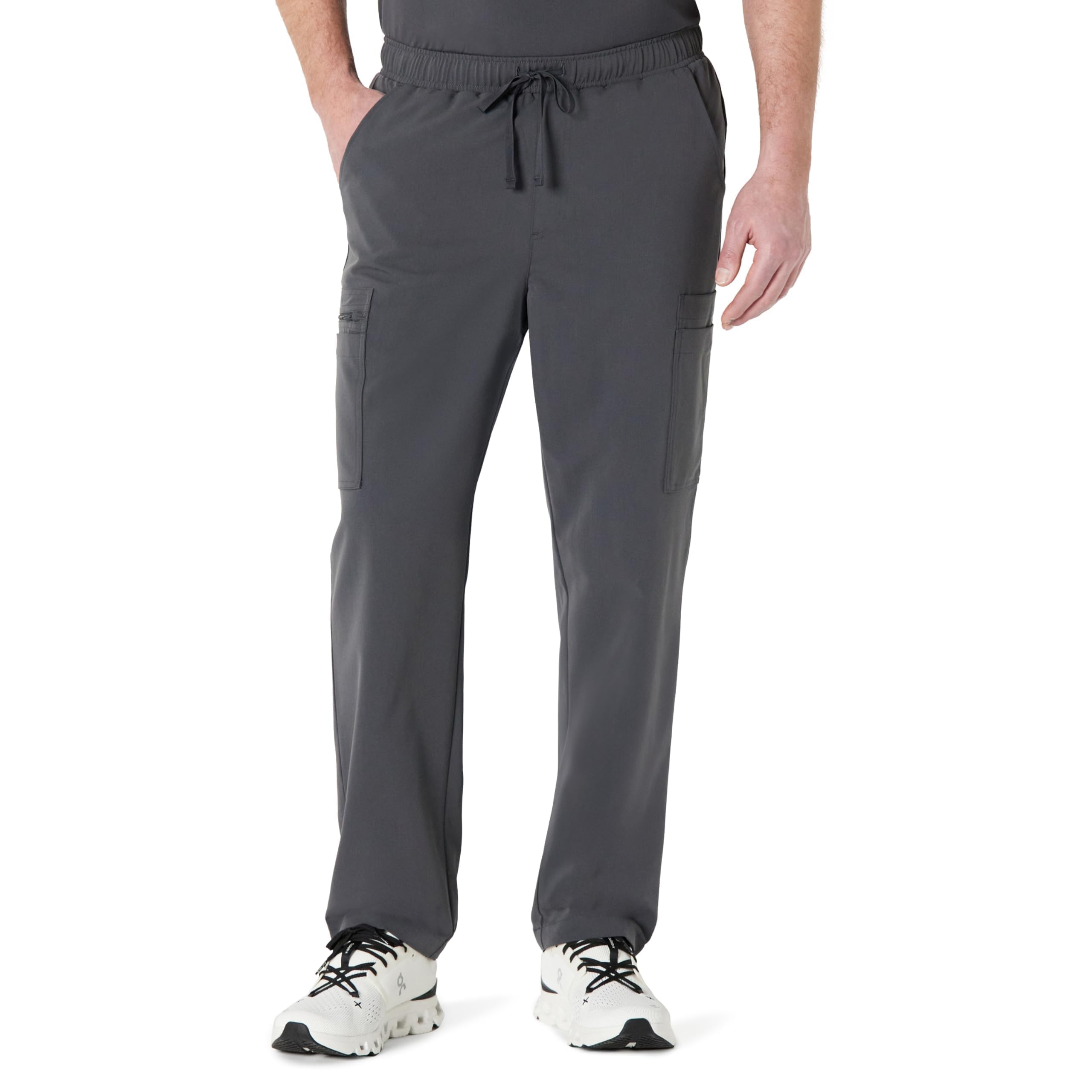 Amazon Basics Men's Scrubs Tapered-Leg Trousers Elastic Waistband, Charcoal, 3XL