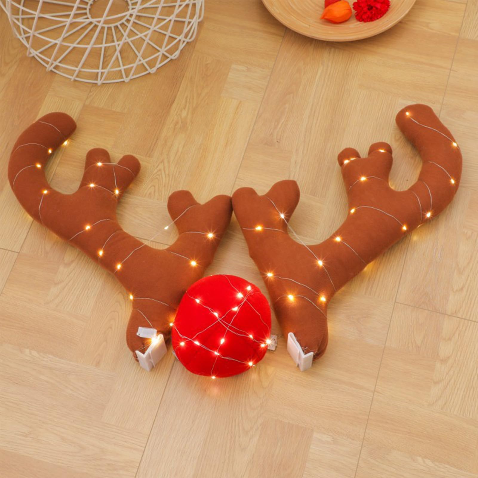 Amazon.com: Reindeer Antlers for Cars - Big Red Car Decoration Set