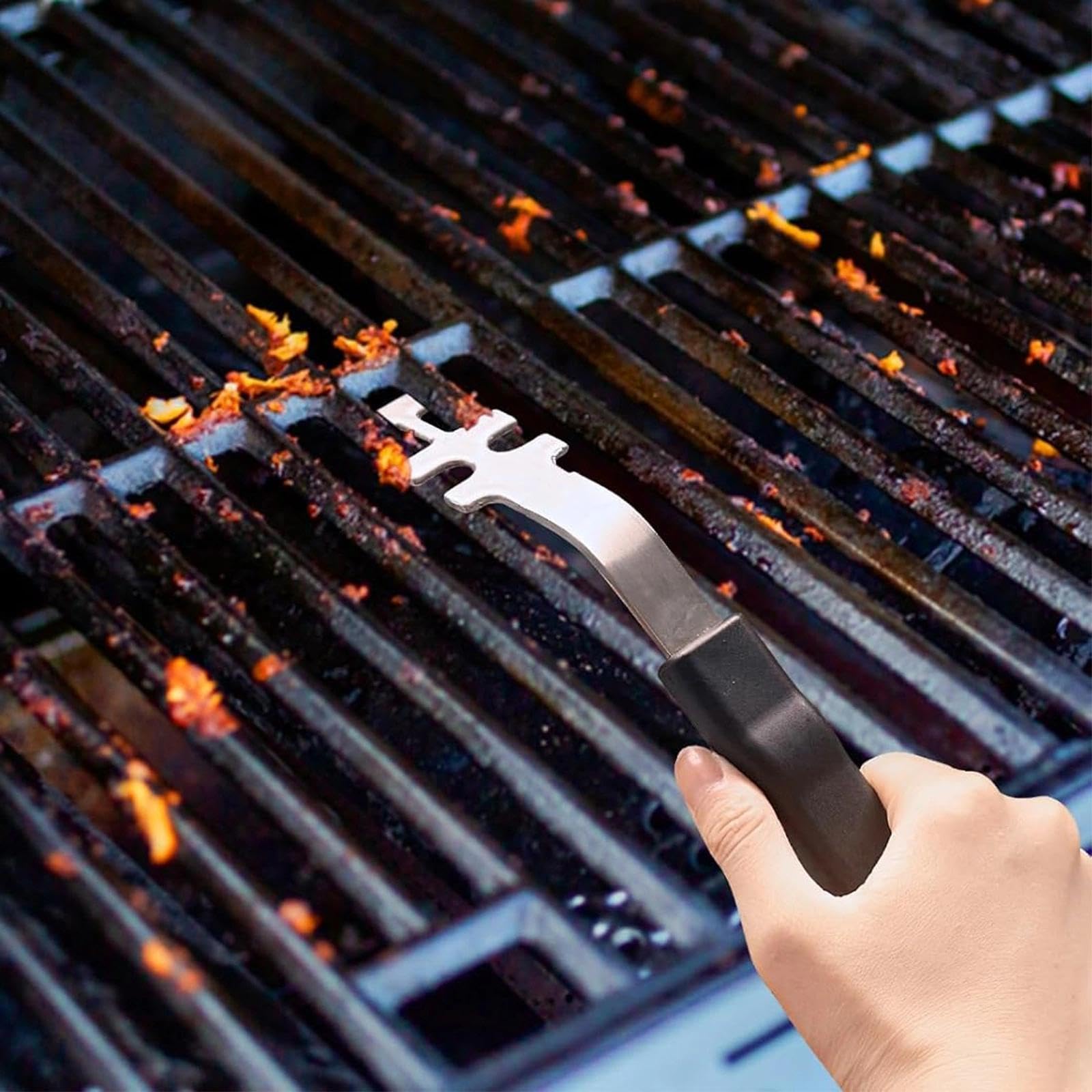 2 Piezas Resistente Parrilla Levantador de 27 cm de Largo, Levantador Barbacoa Parrilla con Un Tenedor, Barbecue Grate Lift Tool de Acero Inoxidable, para Hogar, Camping, Parrillas de Barbacoa