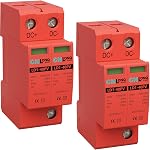 2P 40KA Protecteur de surtension DC 1000V Solaire PV Appareil d'arrêt de foudre pour Rv, Système de protection contre la foudre à domicile 35mm DIN Montage ferroviaire (2pcs)