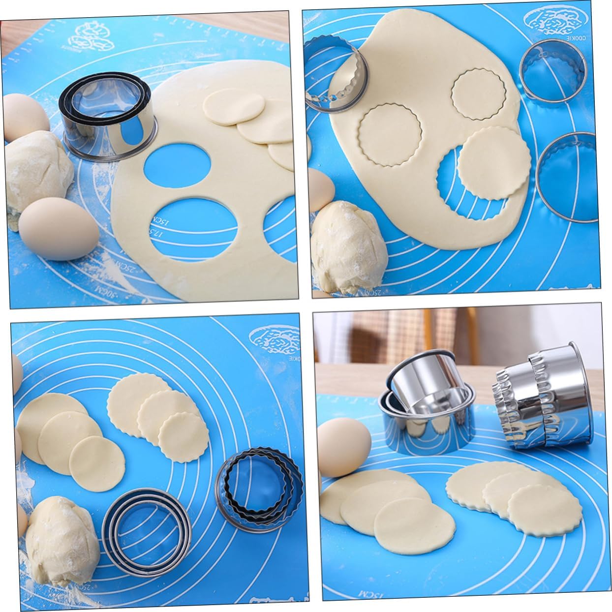 6pcs Stainless Steel Dumpling and Wonton Molds Set for Effortless Dough Cutting and Sealing for Homemade Dumplings and Pasta Space-saving Design