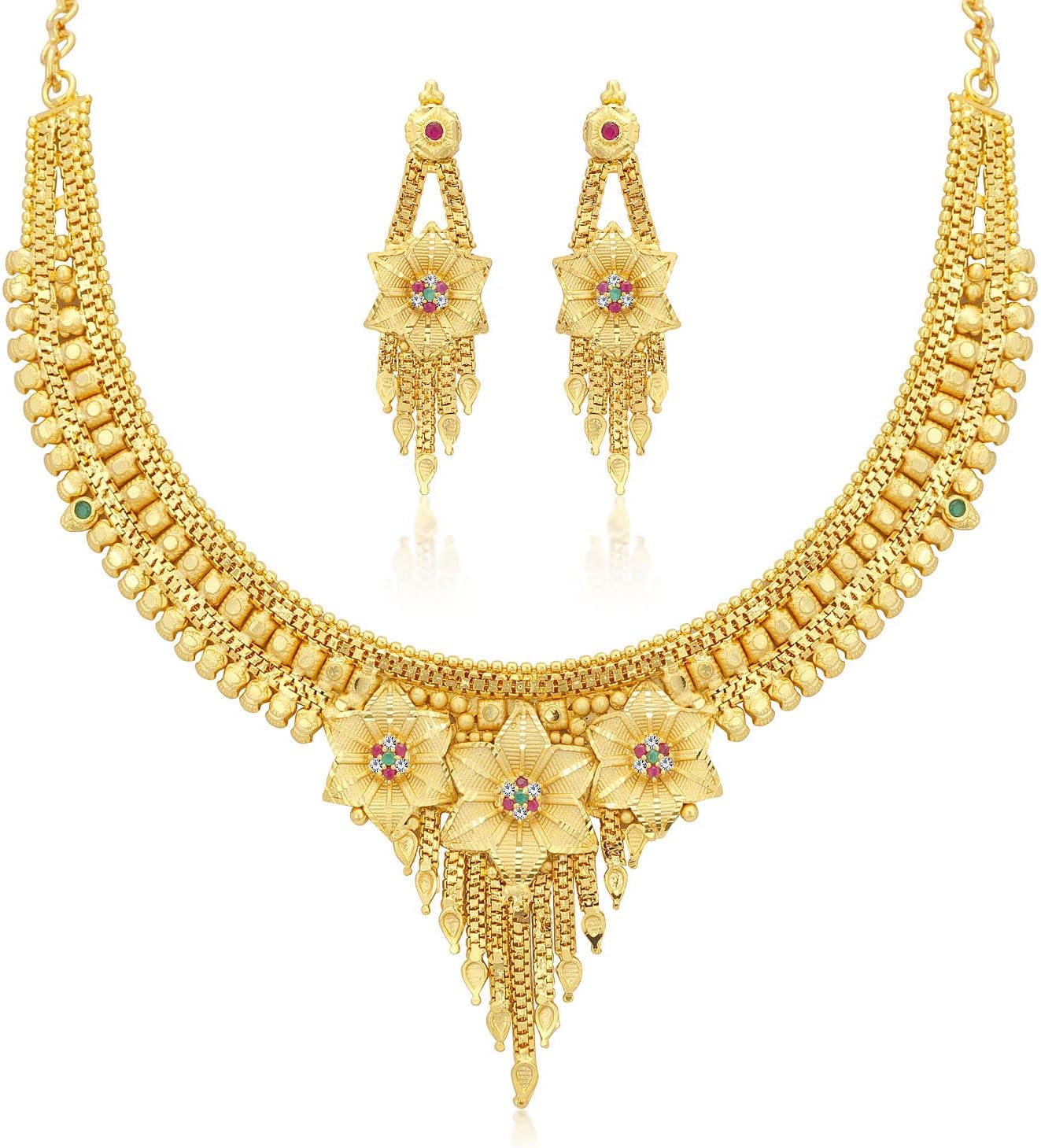 Sukkhi Classy 24 Carat Gold Plated Choker Necklace Set for Women - N73725SK