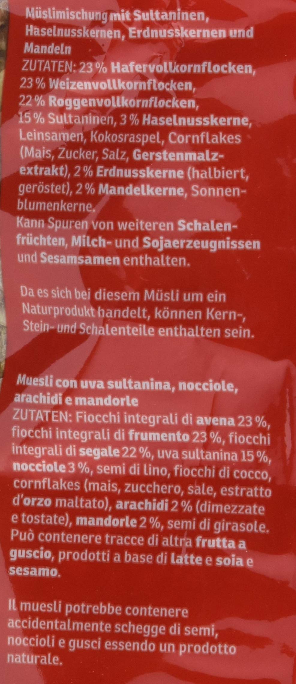 Jeden Tag Trauben-Nuss-Müsli, 10 -er Pack (10x 1 kg)