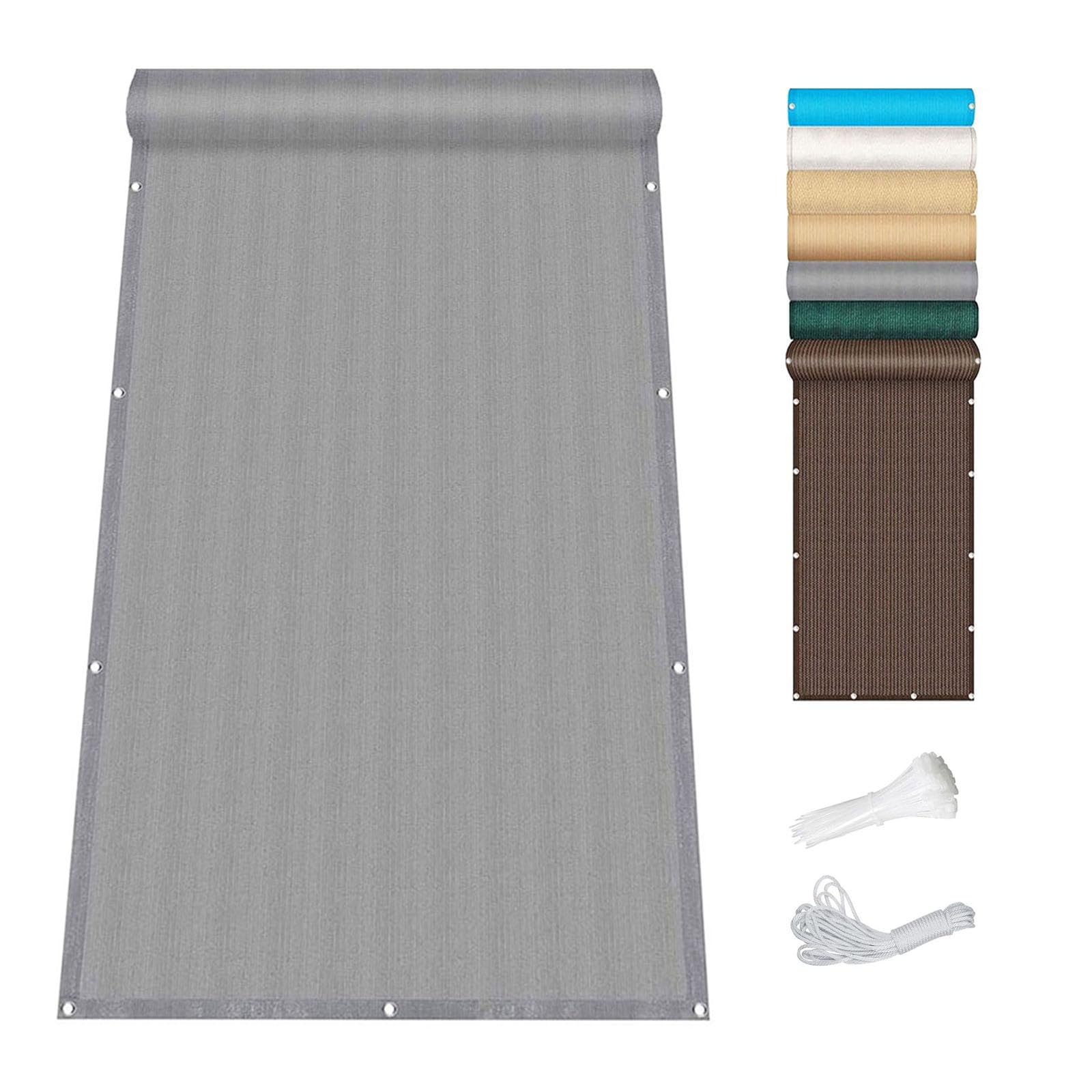 Cache vue opaque et imperméable anti-UV gris pour extérieur 140x400