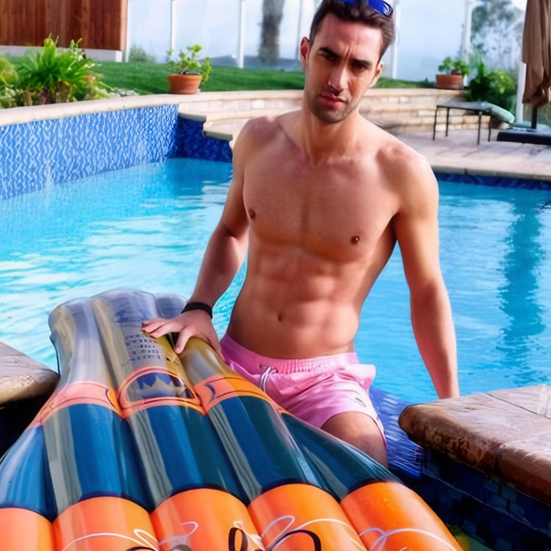 Flotas de la Piscina Inflable Champagne en Forma de biberón Tumbona 75x31.5x8 flotadores de PVC para Adultos Altos flotadores de tumbonas de Verano