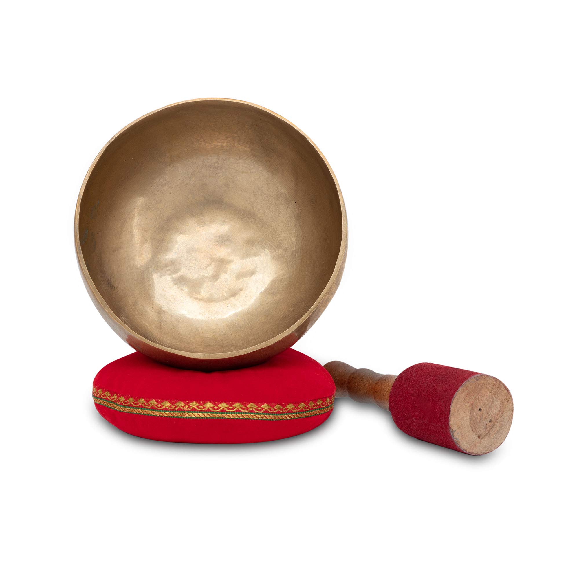 Set Completo Campana Tibetana XDrum Omshanti 17 cm - Peso: 900g - fatto a mano in India - ideale per meditazione e terapie - include cuscino e battente abbinati