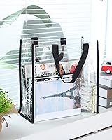 Vista 4 de Paquete de 6 bolsas transparentes aprobadas para estadios, bolsas de plástico transparente con asas, bolsa transparente para estadio, bolsa de playa