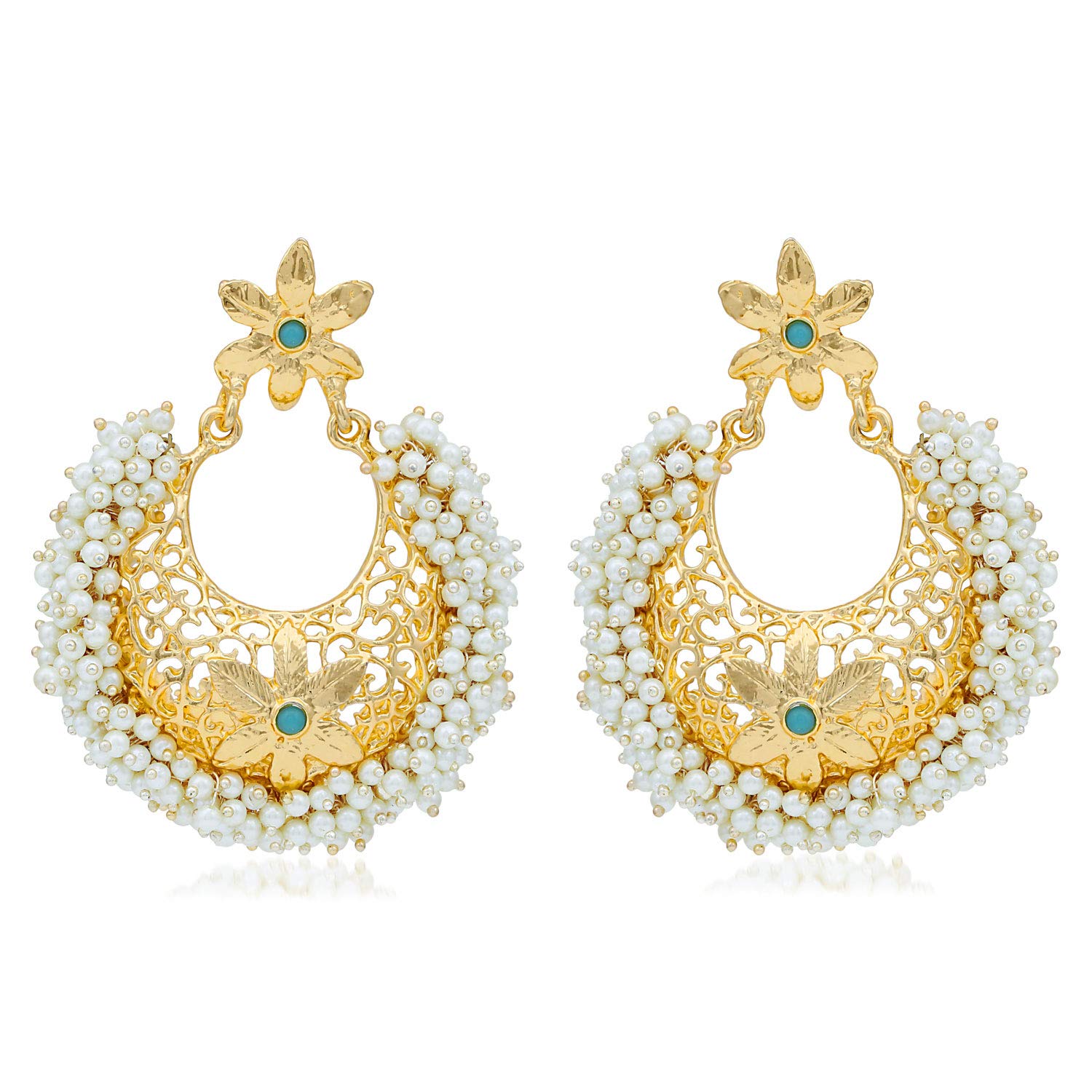 Sukkhi Floral Gold Plated Pearl Chandbali Earring For Women (SKR56849) (B08G2DNLZZ) Amazon Price History, Amazon Price Tracker