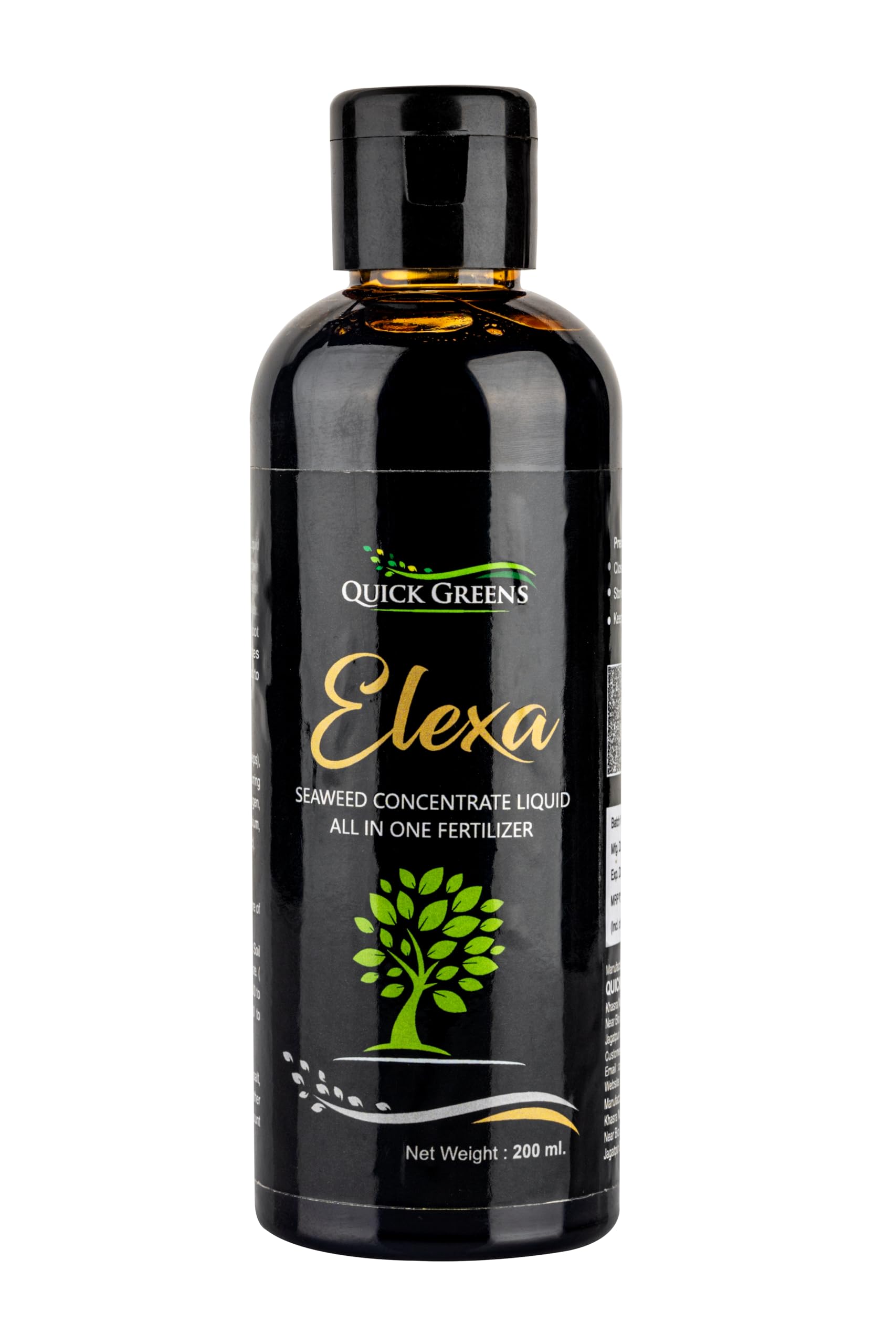 Quick Greens Elexa Seaweed Concentrate (200ml) | All in One Organic Seaweed Plant Food Fertilizer with measuring Cup 25ml for All Indoor and Outdoor Plants | No Need for VermiCompost & Epsom Salt (B0CV4GD1LH) Amazon Price History, Amazon Price Tracker